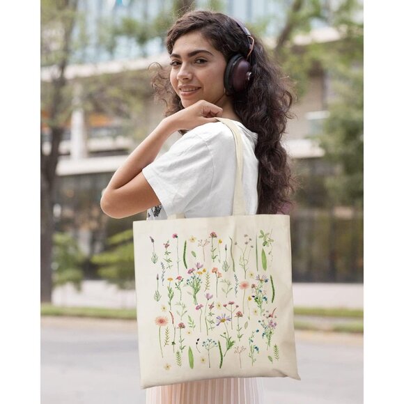 Trendy and Machine Washable Cotton Tote Bag for Shopping, Beach, and Daily Use - Picture 7 of 8